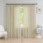Oyring Faux Linen Pinch Pleated Curtains 54X84 Beige Semi Sheer Bedroom Drapes New. Price: $77.79.