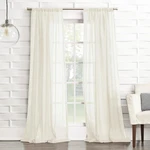 Tayla Crushed Texture Semi-sheer Rod Pocket Curtain Panel, 50" 84", Cream Off- New. Price: $18.99.