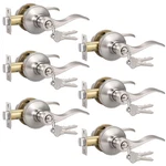 Knobonly 6 Pack Keyed Alike Bathroom/bedroom Door Lock Satin Nickel Front New. Price: $135.38.