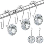 Yapicoco Shower Curtain Hooks Rings For Bathroom, Double 12PCS, Clear New. Price: $22.31.