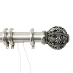 48 In. - 84 Lacey Decorative Traverse Rod Satin Nickel With Rings New. Price: $224.47.