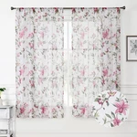 Tollpiz Floral Sheer Curtains Pink Cherry Flower Butterfly Print Living Room ... New. Price: $25.19.