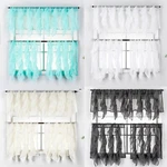 3 Piece Cascade Sheer Ruffled Kitchen Window Curtain Tiers And Valance Set New. Price: $19.99.