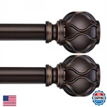 WIN4ALL Pack Bronze Heavy Duty Curtain Rods For Windows 72 To 144 Inch, New. Price: $82.53.