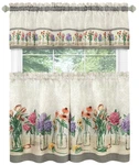 Achim Garden Blooms Printed Tier & Valance Curtain Set 58X24/58X13 Open. Price: $15.49.