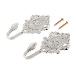 2PCS Wall Hooks Silver Rose Pattern Carved Vintage Drapery Clothes Key B... New. Price: $17.09.