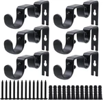 Double Curtain Rod Bracket 6 Pack Metal Holders For Wall Black New. Price: $21.23.