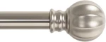 Ivilon Curtain Rod With Ball Finials - 1 Pole. 28 To 48 Inch. Satin Nickel Open. Price: $38.50.