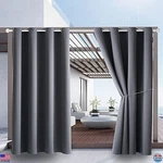 Gray Waterproof Outdoor Curtains, Grommet Top - Panels, W52 X L72, Insulated New. Price: $50.58.