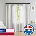 Oyring Pinch Pleated Faux Linen Window Curtains For Home Officehotel Semi Sheer New. Price: $86.65.