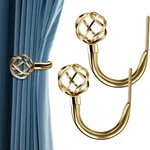 2PCS Mirror Gold Curtain Holdbacks - High Gloss Geometric Metal Finish Wall H... New. Price: $23.61.