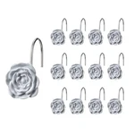 Suqiome Decorative Shower Curtain HOOKS,12PCS Blue Small Flower Resin Rose New. Price: $17.70.