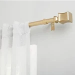 Loran Gold 1" Window Curtain Rod And Finial Set, Adjustable 66" - 120" R3 Open. Price: $45.00.