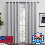 Qmqmok Light Grey Linen Blackout Curtains 108 Inch Length 2 Panels Set For Bedro New. Price: $101.40.