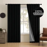 Cucraf Blackout Linen Curtains 108" L, 2 Panels, Rod Pocket/back Tab New. Price: $78.65.