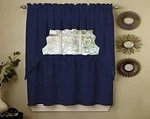 Sweet Home Collection Kitchen Curtains Swag Pair Ribcord Navy 38 X60 New. Price: $10.00.