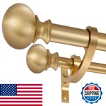 Hosmile Double Curtain Rods 144-164 Inches Warm Gold Window Adjustable New. Price: $81.48.