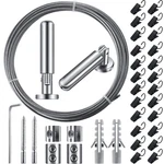 196 Inch/ 5 Wire Curtain Rod Room Divider Hanging System With 48 Clips Adju... New. Price: $24.09.