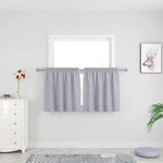 Upopo Tier Curtains Grey 24 Inch Length Kitchen Over Sink Linen Textured Privacy Open. Price: $5.99.
