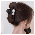 Crymystal Pearl Claw Clips - Black Hair Bows Count (pack Of 1), New. Price: $11.34.