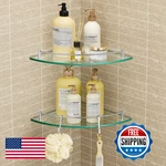 Kes Glass Corner Shelf For Bathroom 2 Pack Tempered New. Price: $63.34.