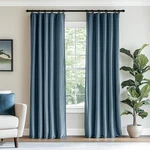 Lazzzy Velvet Curtains Blue Blackout Thermal Insulated Drapes For Be... New. Price: $51.76.