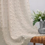 Koufall Light Tan Pom Sheer Curtains For Bedroom 52 By 108 Inches New. Price: $27.99.