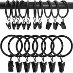 100 Pack Metal Curtain Rings With Clips, Drapery Hooks, Decorative New. Price: $48.50.