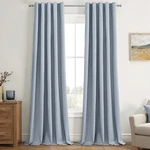 Emema Chambray Blue Linen Blackout Curtains 84 Inch Long 2 Panels Set For Bedroo New. Price: $63.79.