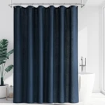 Jowels Navy Blue Linen Shower Curtain, Boho Farmhouse Set For Bat New. Price: $62.63.
