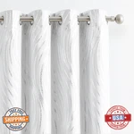 Xwincel Blackout Curtains 96" Silver Foil Pattern Grommet Living Bedroom New. Price: $81.94.
