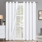 Quemas White Blackout Curtains 84 Inch Length 2 Panels Set For Living Room, Ther Used. Price: $10.99.