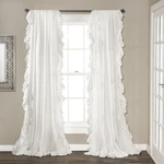 Lush Decor Reyna Ruffle Window Curtain Panel Set, Pair, 54" X 84" L, White - New. Price: $47.97.