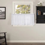 Farmhouse 24"X36" Tier Pair White Rod Pocket Kitchen Window Curtains Vhc Brands New. Price: $31.95.