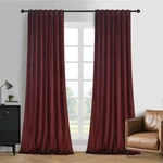 Roslynwood Luxury Soft Ruby Wine Velvet Curtains, W52 L63, Panels, New. Price: $34.99.