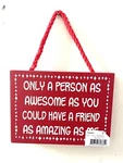 Amazing Me Rectangle Wall Sign 6X4.5 Wood Rope Cord Used. Price: $5.50.