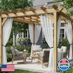 Holidayideas Panels Outdoor Curtains Patio Linen Semi Sheer White - 54"X95" New. Price: $89.06.
