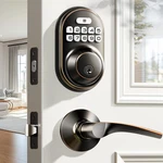 Veise Keyless Entry Door Lock 2 Lever Handles - Electronic Keypad Deadbolt Auto New. Price: $108.16.