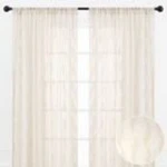 New Chanasya Sheer Voile Waves Rod Pocket Curtains Beige 52IN X 84IN. Price: $22.05.