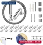 5 Meters Wall Mount Curtain Wire Rod Set With (20 Hanging Clips) - Pinowu Stai New. Price: $20.99.