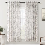 Floral Linen Curtains 63 Inch Length 2 Panels For Dining Room Neutral Cream B... New. Price: $88.39.