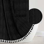 Seasonwood Black Fabric Shower Curtain 72"W X 72"L (pack Of 1), Striped New. Price: $30.90.