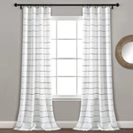 40X108 Ombre Stripe Yarn Dyed Cotton Curtains Set Of 2 Grey Chic Window Panels New. Price: $84.39.