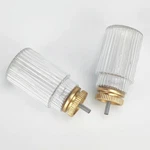 Ilaisihome Decorative Curtain Rod Finials, Ribbed Glass With Gold Bas... New. Price: $31.53.