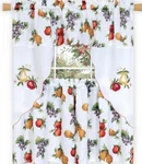 Embellished Tier & Swag Curtains Set (58X36")FRUITS,GRAPES,APPLES,AMBROSIA,ACHIM New. Price: $24.99.