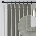 Full Blackout Pinch Pleated Linen Texture Curtain For Living Room,back Tab Lu... New. Price: $152.89.