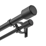 Kemmie 1 Window Treatment Curtain Rod With Cylindrical Cap Finials, Double Drape New. Price: $70.71.