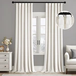 Miulee Velvet Curtains 96" 2 Panels Cream Blackout Pinch Pleat Drapes New. Price: $47.34.