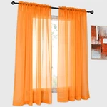 Donren Panels Solid Color Orange Sheer Curtains Elegant Rod Pocket 52"X45" New. Price: $21.90.