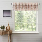 Vhc Brands Annie Buffalo Portabella Check Farmhouse Ruffled Valance Kitchen Curt New. Price: $45.50.